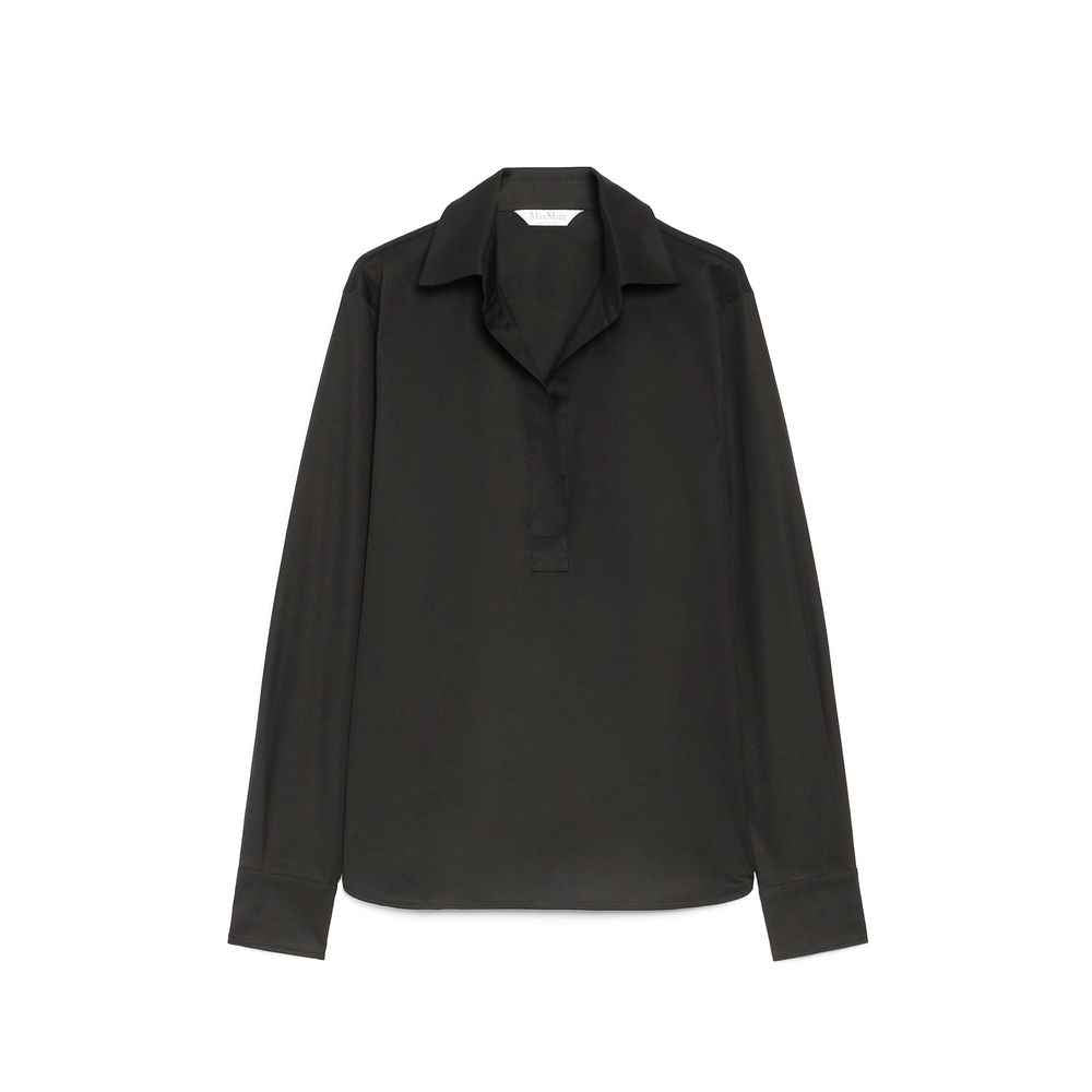 Max Mara Black Cotton Dress Shirt