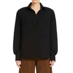 Max Mara Black Cotton Dress Shirt