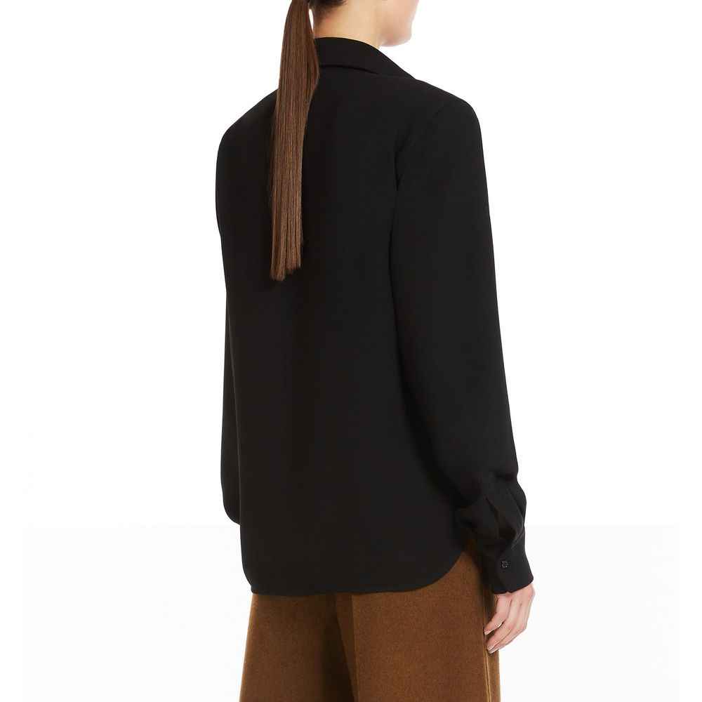 Max Mara Black Cotton Dress Shirt