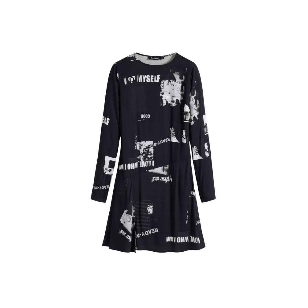 Desigual Black Viscose Short Dress