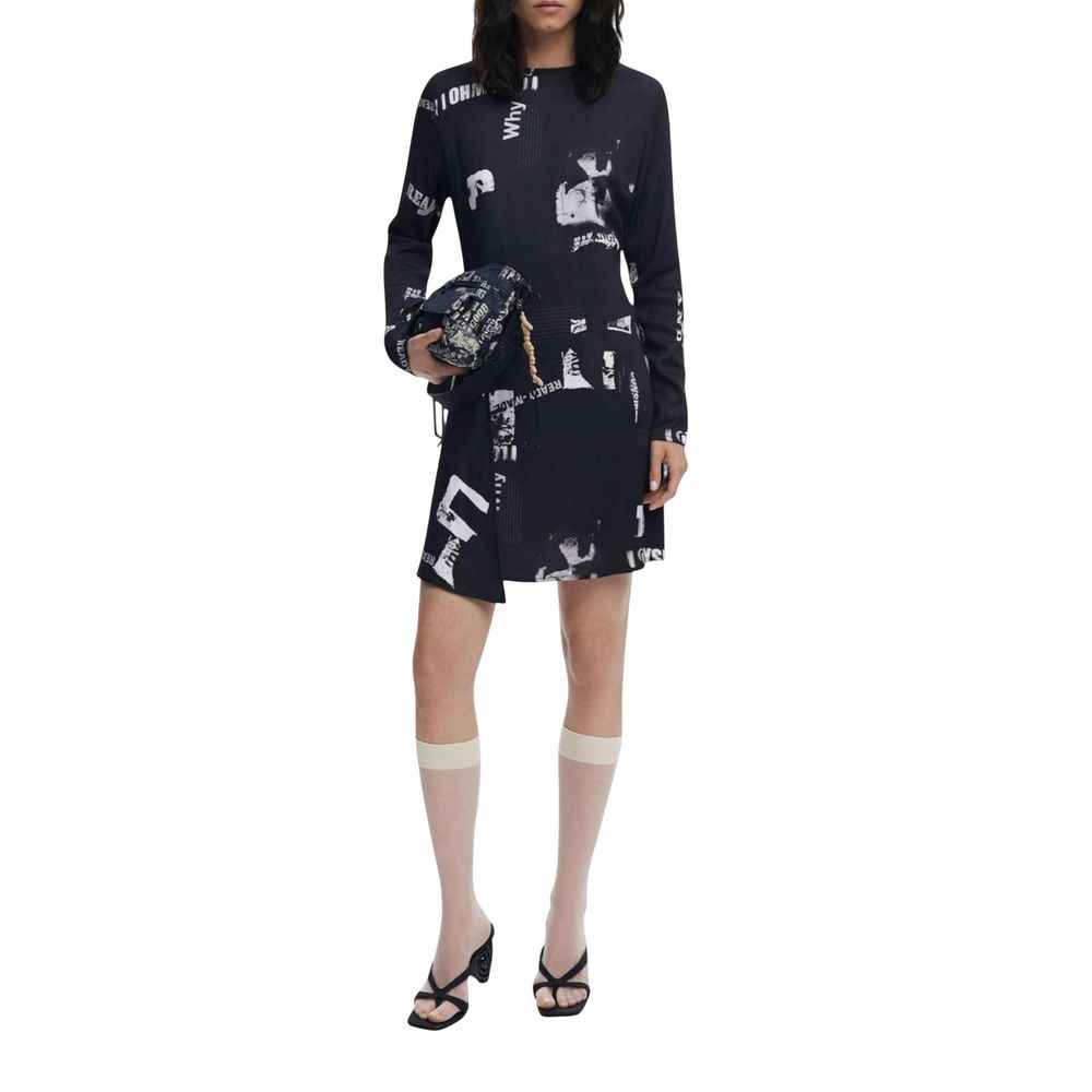 Desigual Black Viscose Short Dress