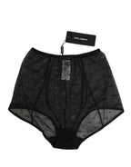Dolce & Gabbana Black Nylon Stretch Slip Girdle Panty Underwear