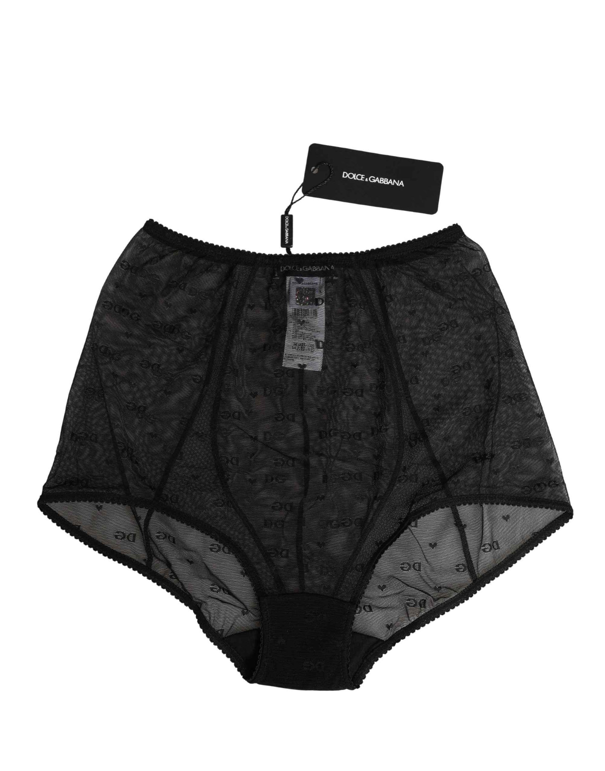 Dolce & Gabbana Black Nylon Stretch Slip Girdle Panty Underwear