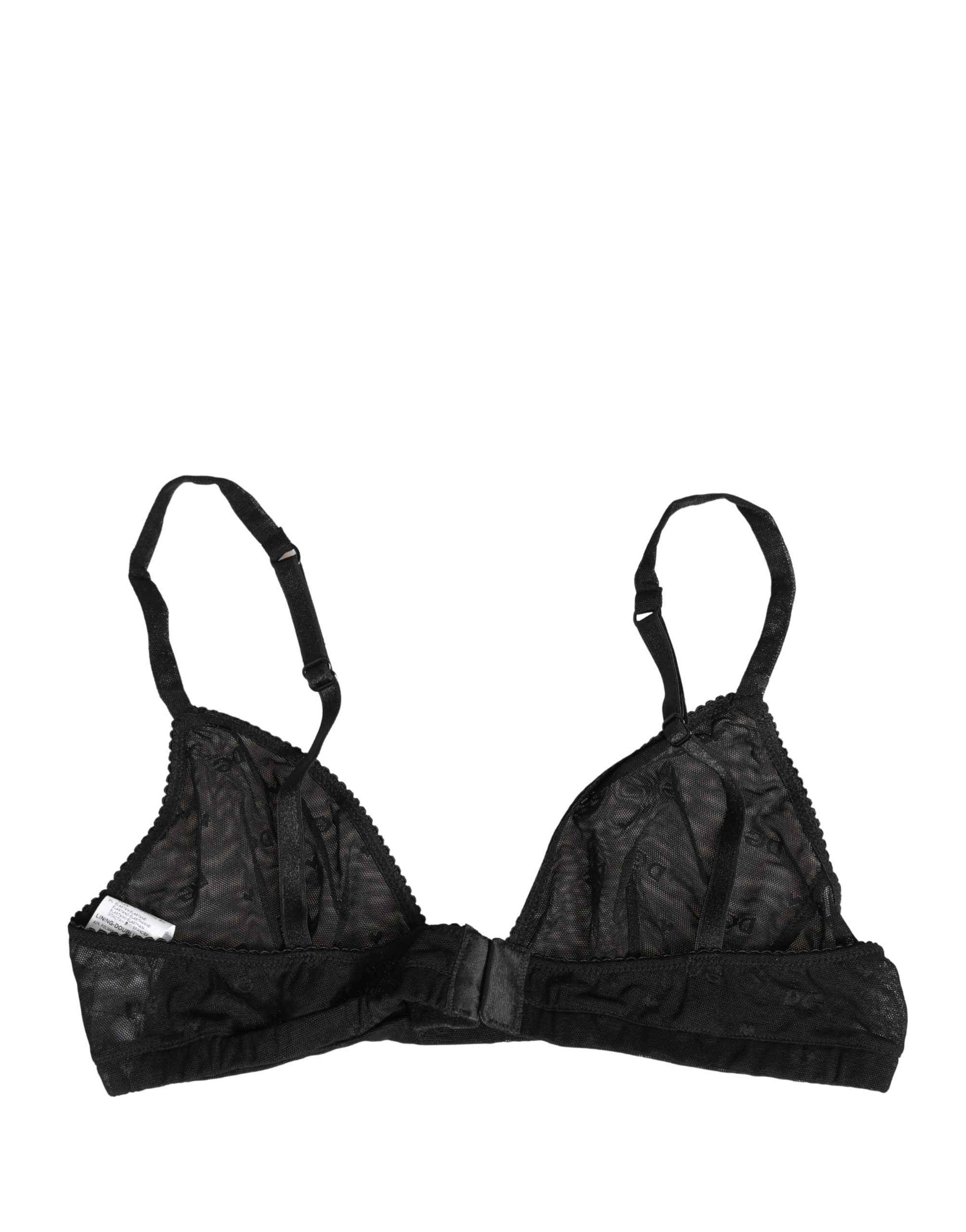 Dolce & Gabbana Black Nylon Stretch Soft Cup Brassiere Underwear