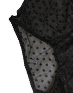 Dolce & Gabbana Black Logo Girdle High Waist Panty Underwear