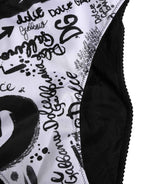 Dolce & Gabbana Black White Graphic Logo High Brief Underwear