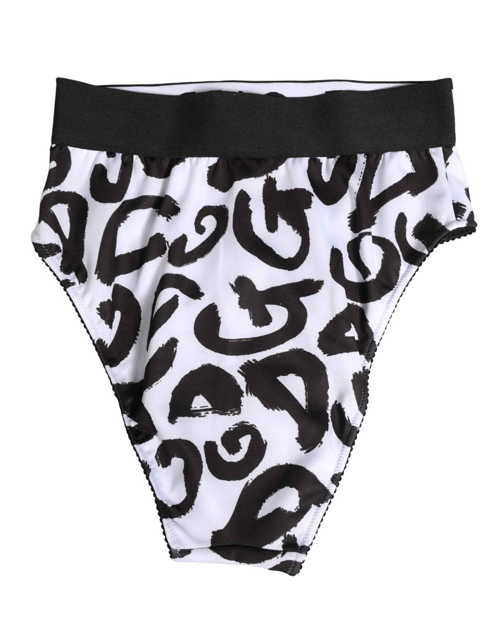 Dolce & Gabbana Black White Graphic Logo High Brief Underwear