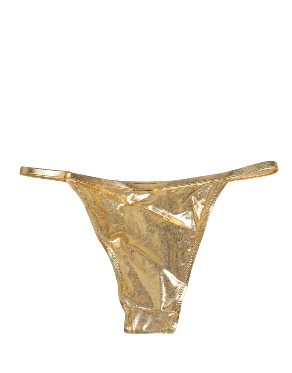 Dolce & Gabbana Gold-Tone Polyester Bikini Bottom Logo Swimwear