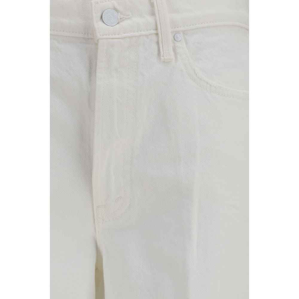 Mother Denim White Cotton Bootcut Jeans