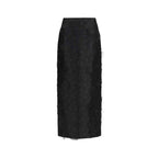 Max Mara Black Silk Long Skirt