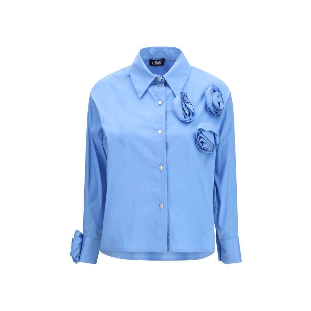 Ella Blue Cotton Pattern Shirt