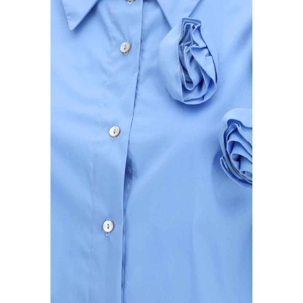 Ella Blue Cotton Pattern Shirt