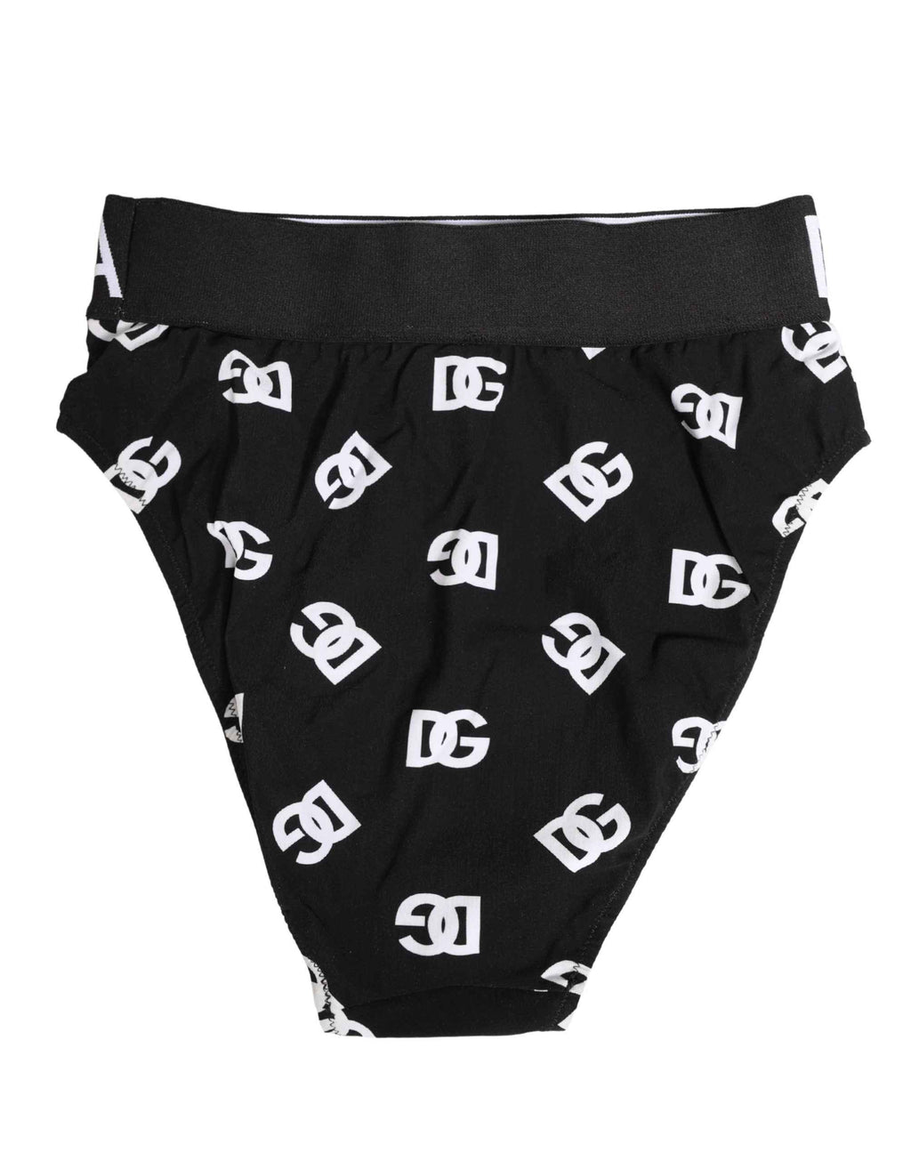 Dolce & Gabbana White Black Logo Waistband Midi Brief Underwear
