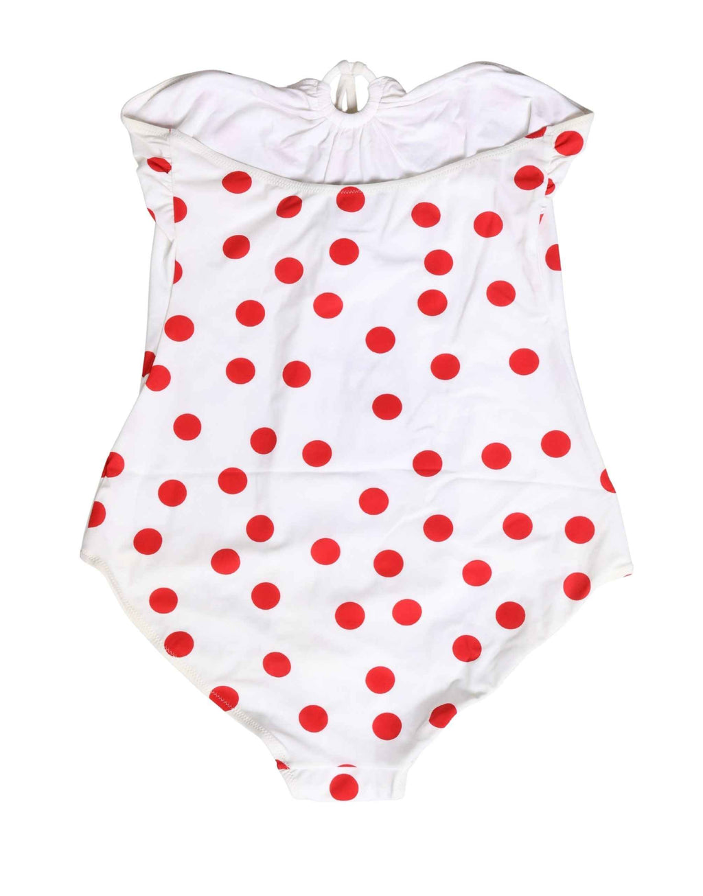 Dolce & Gabbana White Polka Dot One-Piece Swimsuit Swimwear
