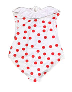 Dolce & Gabbana White Polka Dot One-Piece Swimsuit Swimwear