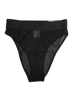 Dolce & Gabbana Black Cotton Mesh High Brief Panty Underwear