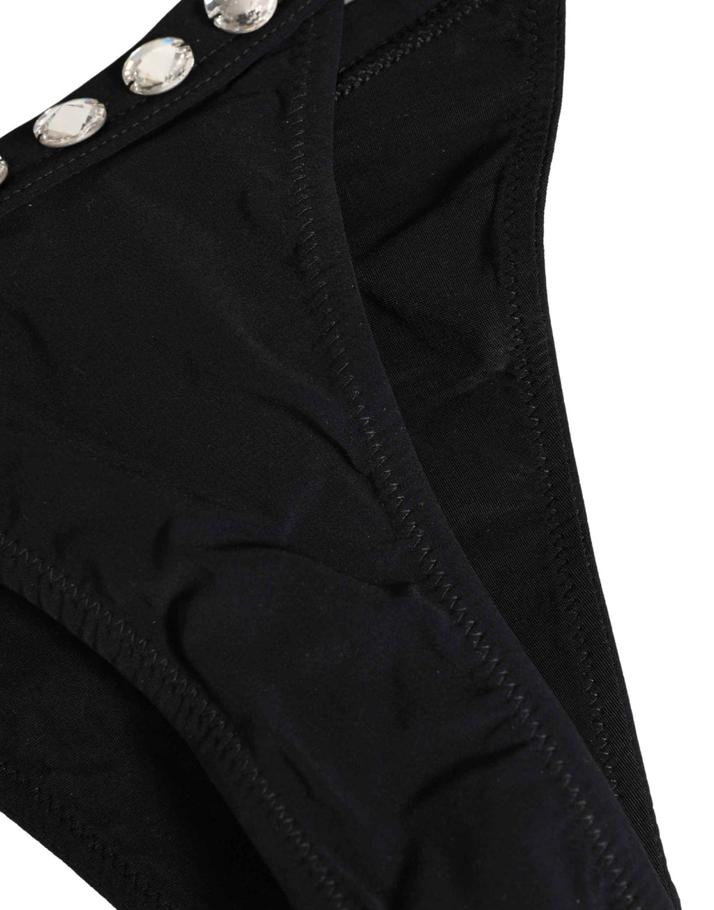 Dolce & Gabbana Black Crystal Embellished Bikini Bottom Swimwear