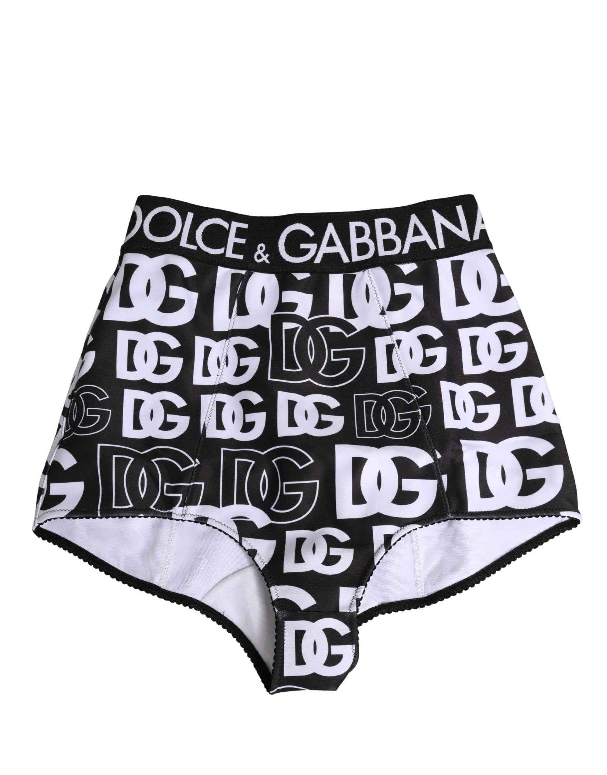 Dolce & Gabbana Black White DG Logo Waistband Girdle Underwear