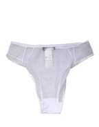 Dolce & Gabbana White Sheer Silk Stretch High Brief Underwear