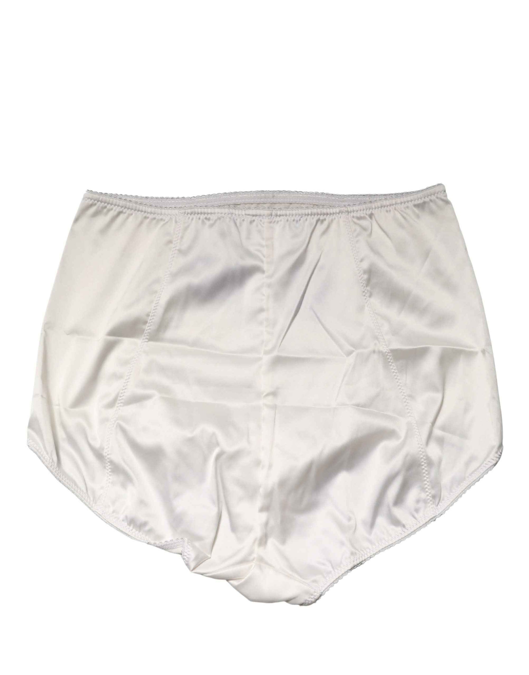 Dolce & Gabbana White Silk Blend High Waist Girdle Panty Underwear