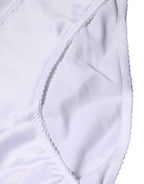 Dolce & Gabbana White Silk Stretch Mid Waist Brief Panty Underwear