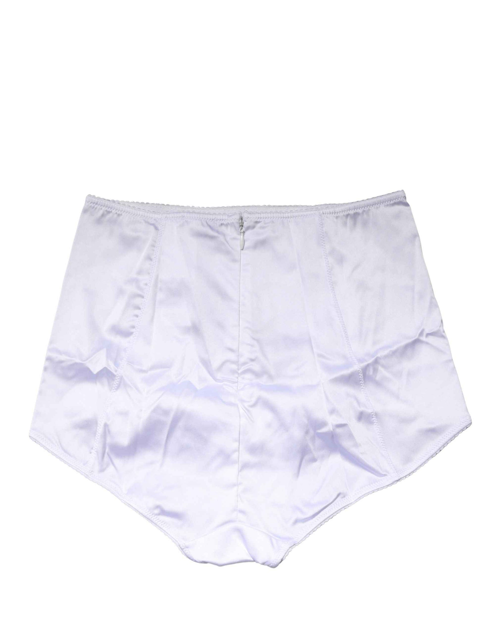 Dolce & Gabbana White Silk Blend High Waist Girdle Panty Underwear