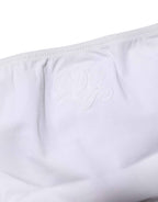 Dolce & Gabbana White Nylon Stretch Mid Waist Brief Panty Underwear