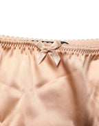Dolce & Gabbana Beige Silk Stretch Mid Waist Brief Panty Underwear