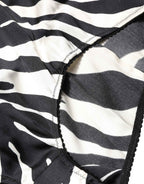Dolce & Gabbana Black White Zebra High Waist Girdle Panty Underwear