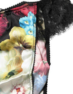 Dolce & Gabbana Black Floral Lace Mid Waist Brief Panty Underwear