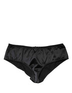 Dolce & Gabbana Black Silk Stretch Mid Waist Brief Panty Underwear