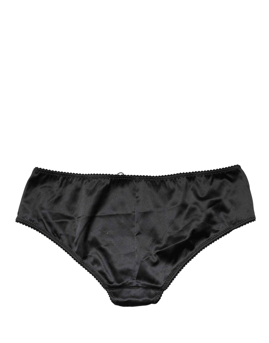 Dolce & Gabbana Black Silk Stretch Mid Waist Brief Panty Underwear