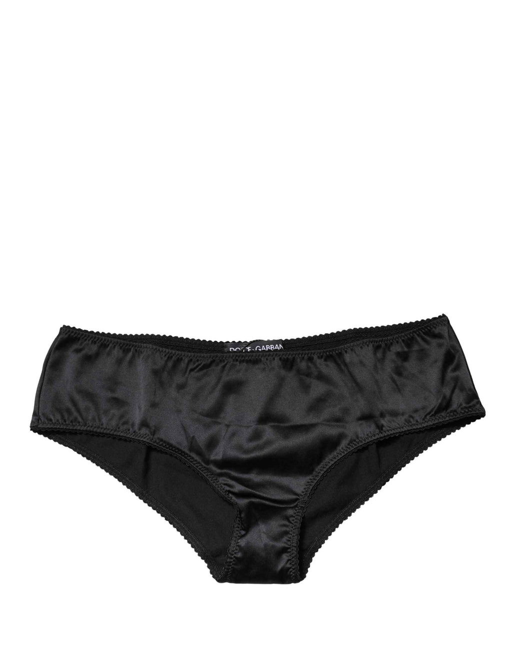 Dolce & Gabbana Black Silk Stretch Mid Waist Brief Panty Underwear