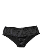 Dolce & Gabbana Black Silk Stretch Mid Waist Brief Panty Underwear