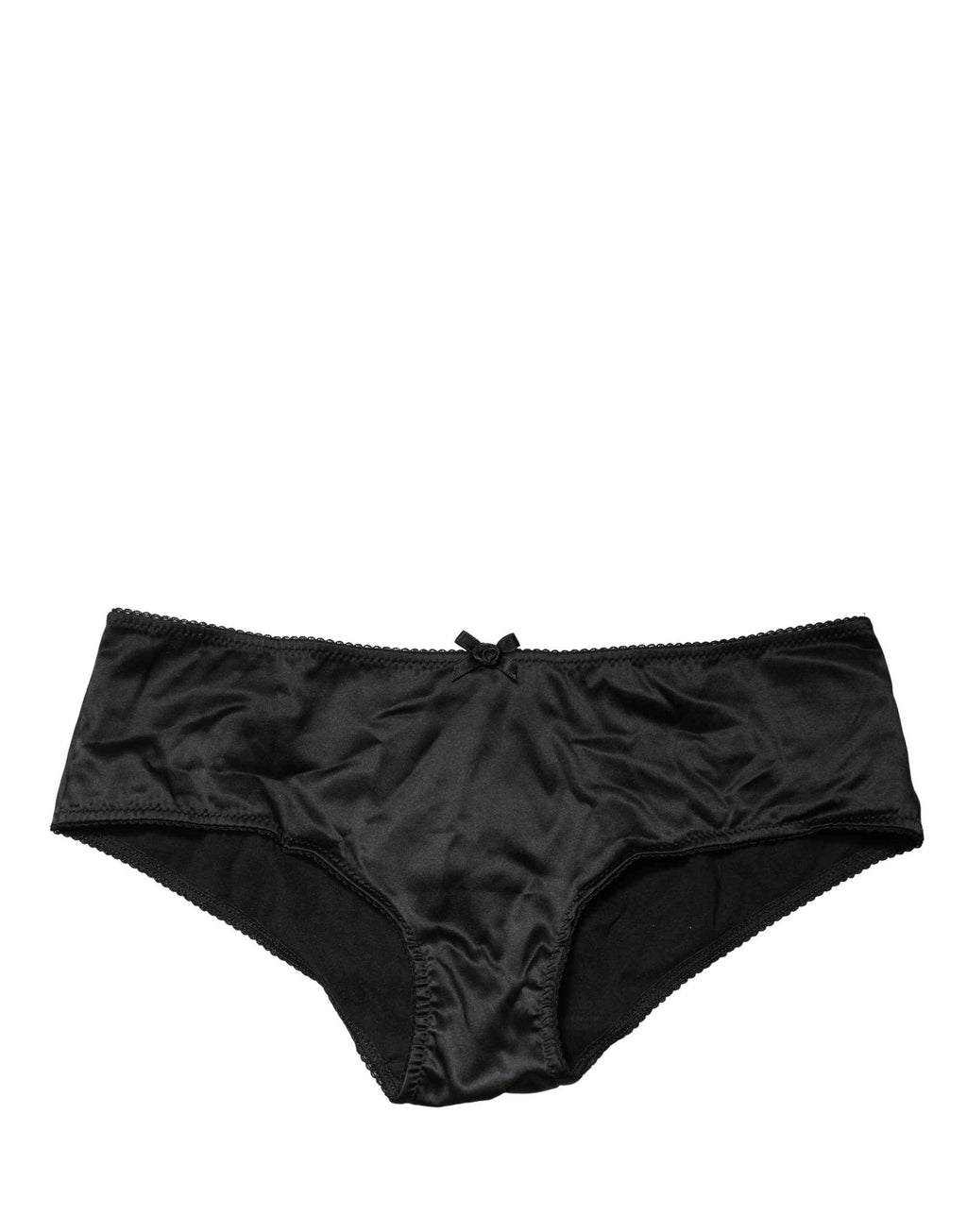 Dolce & Gabbana Black Silk Stretch Mid Waist Brief Panty Underwear