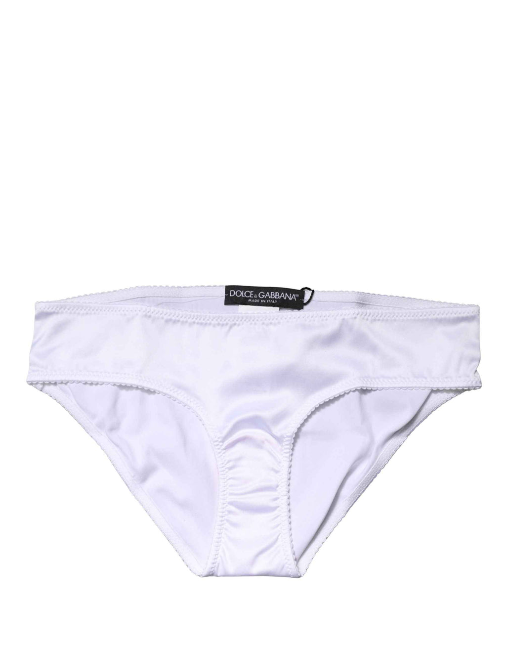 Dolce & Gabbana White Silk Stretch Mid Waist Brief Panty Underwear