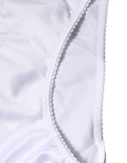 Dolce & Gabbana White Silk Stretch Mid Waist Brief Panty Underwear