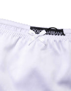 Dolce & Gabbana White Silk Stretch Mid Waist Brief Panty Underwear