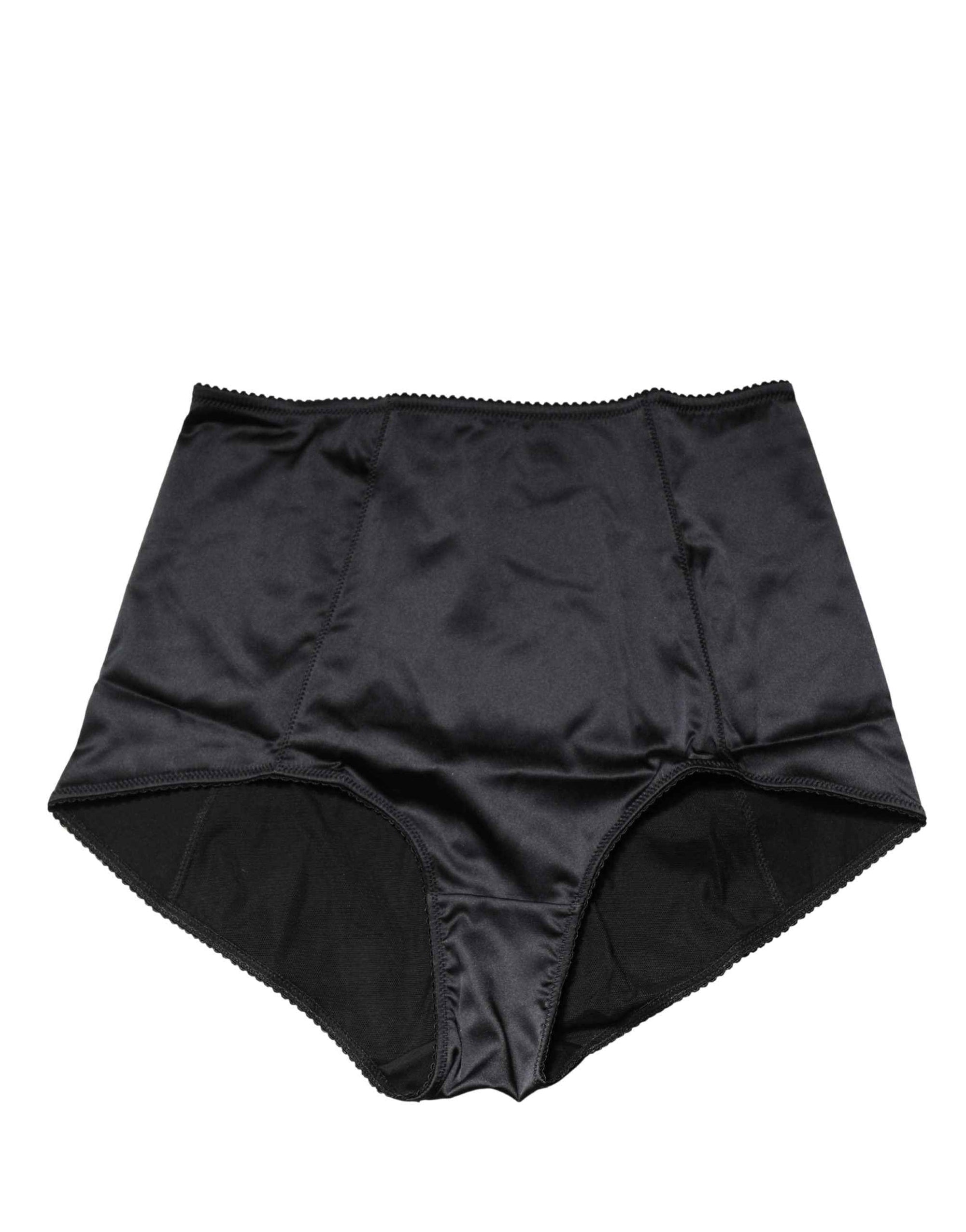 Dolce & Gabbana Black Silk Blend High Waist Girdle Panty Underwear
