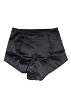 Dolce & Gabbana Black Silk Blend High Waist Girdle Panty Underwear
