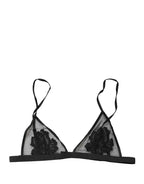 Dolce & Gabbana Black Floral Soft Cup Triangle Bra Underwear