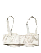 Dolce & Gabbana Off White Semi-Pad Underwire Balconette Bra Underwear