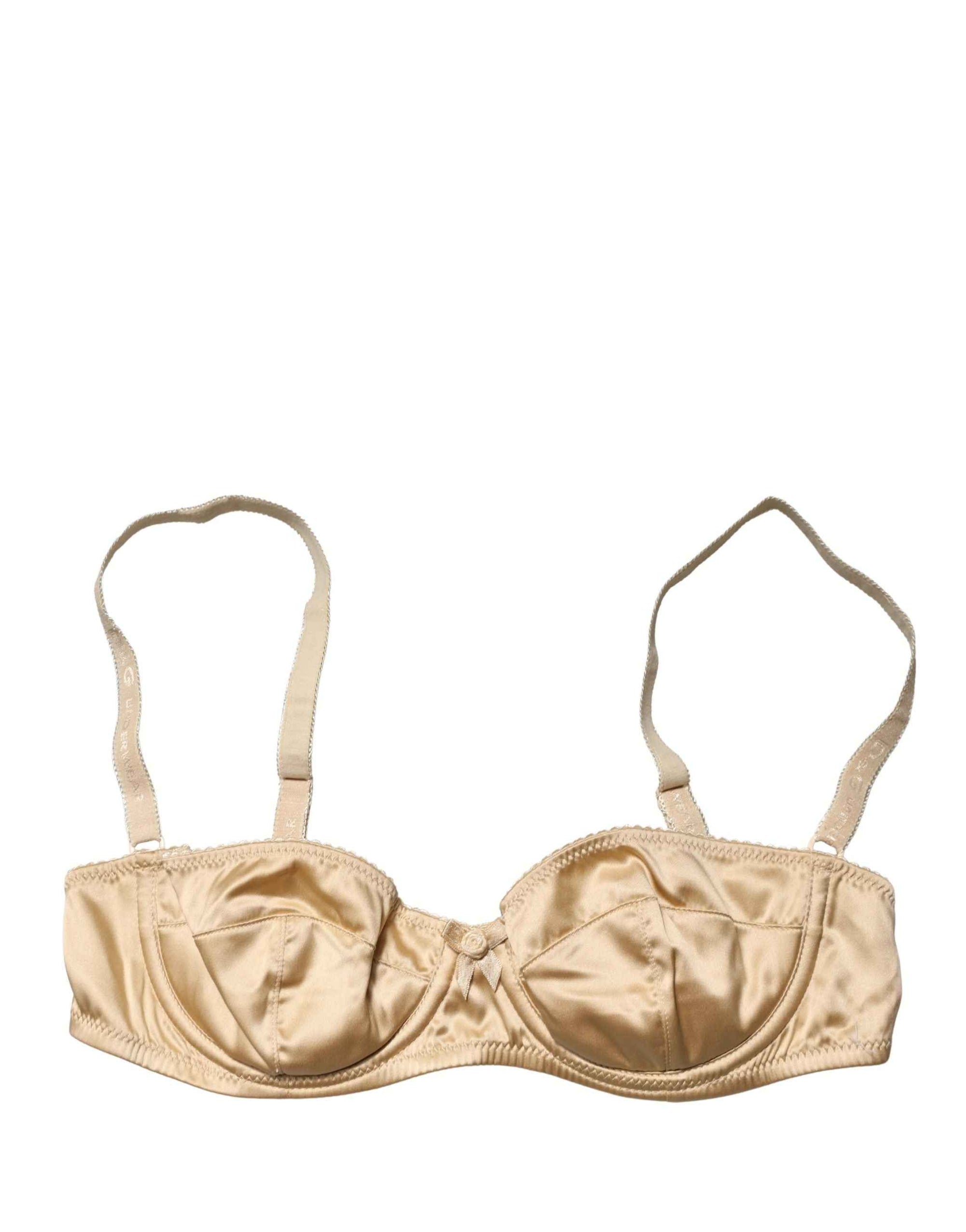 Dolce & Gabbana Beige Semi-Pad Underwire Balconette Bra Underwear