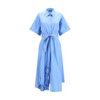 Ella Blue Cotton Casual Dress