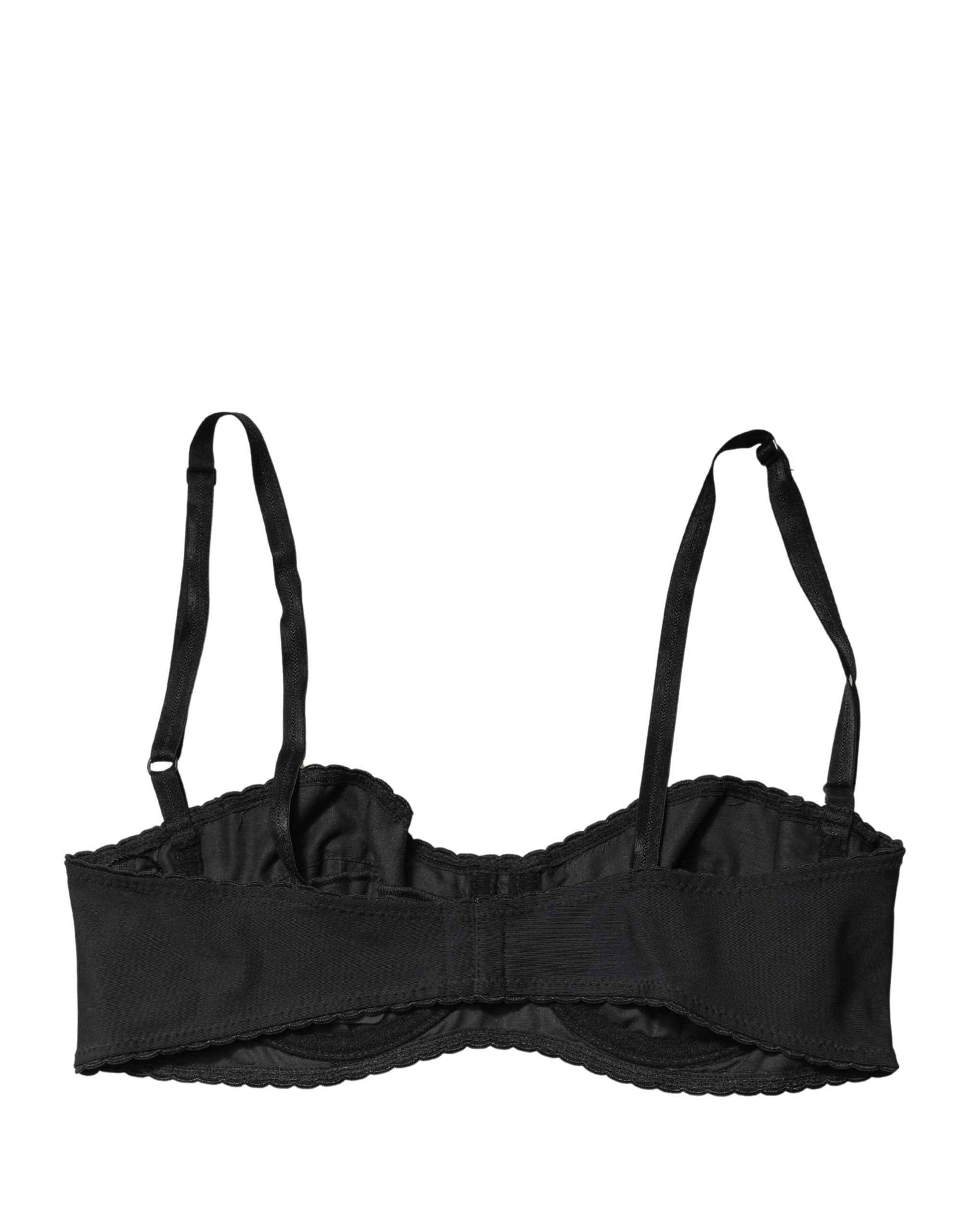 Dolce & Gabbana Black Semi-Pad Underwire Balconette Bra Underwear