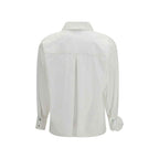 Ella White Cotton Pattern Shirt