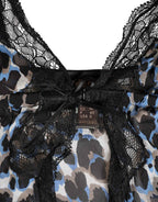 Roberto Cavalli Multicolor Leopard Babydoll Chemise Underwear