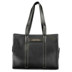 Mario Valentino Black Polyurethane Women's Bag with Shoulder Straps and Pockets