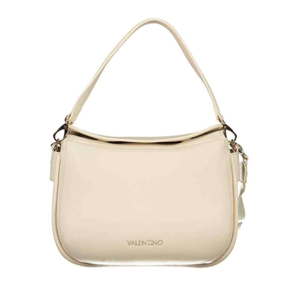 Mario Valentino Beige Polyurethane Women's Bag with Removable Shoulder Strap