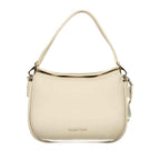 Mario Valentino Beige Polyurethane Women's Bag with Removable Shoulder Strap